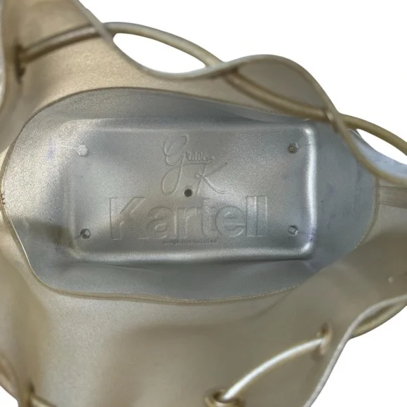 KARTELL Grace K Purse Made in Italy Plastic Gold Straps Bucket
